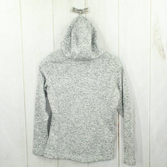 Columbia Heather Gray 1/4 Button Pullover Hooded Sweater Size M - Picture 11 of 12